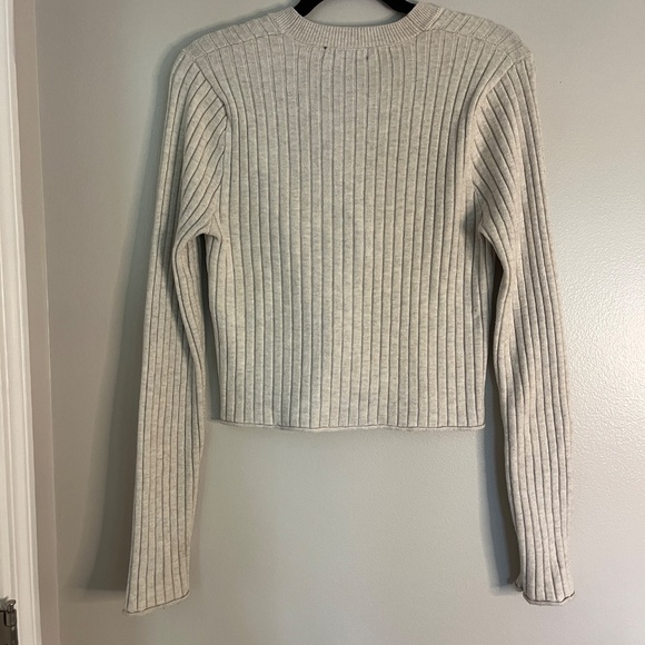 7 FOR ALL MANKIND Cream Button Down Ribbed Cardigan Size S - Picture 4 of 4